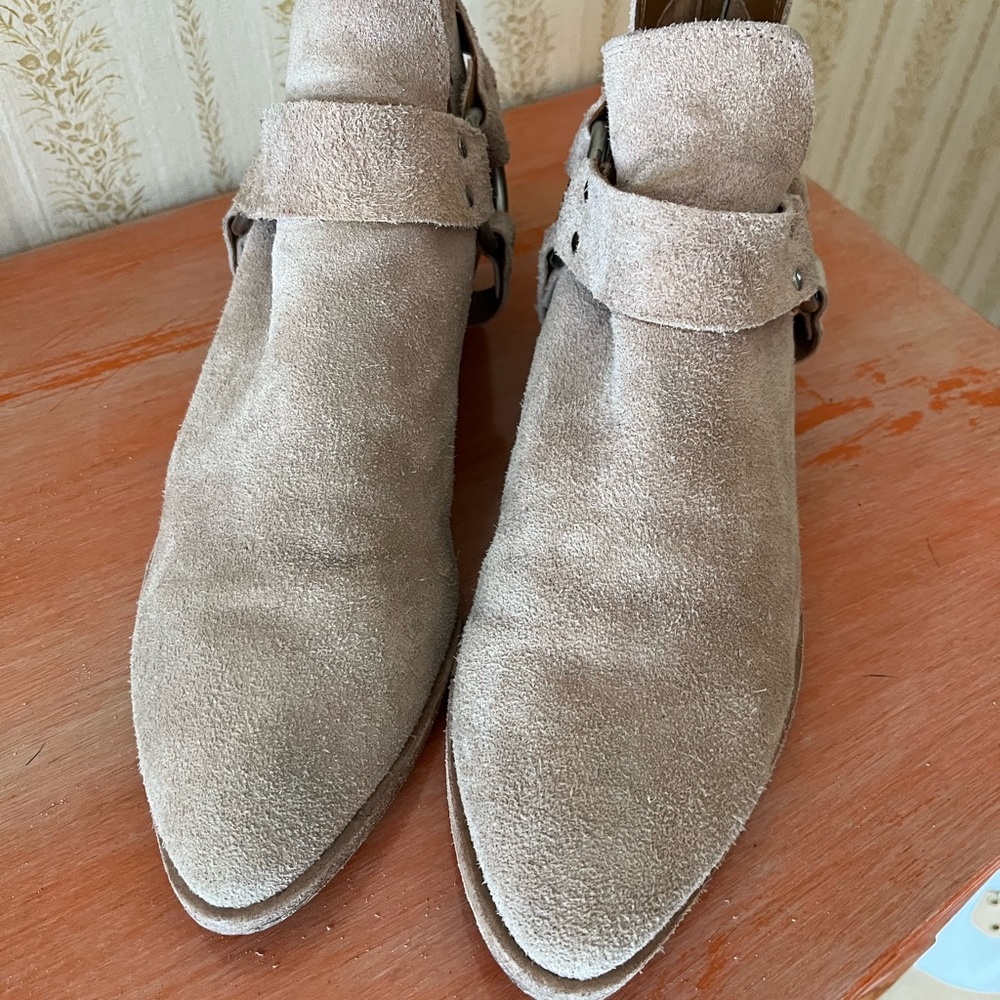 Frye pink suede leather booties